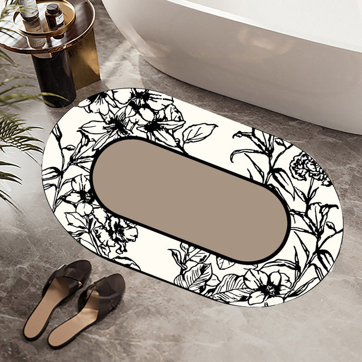 Floral Patterned Bath Mat