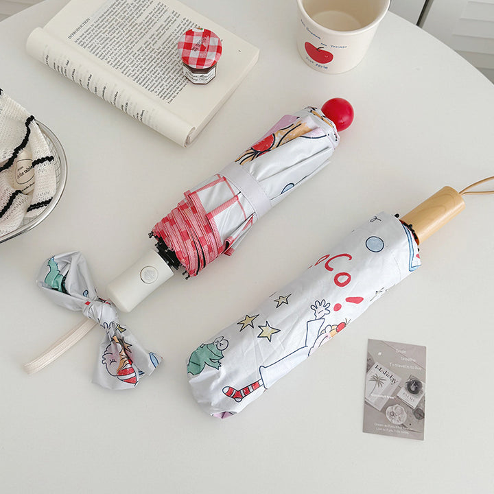 Ladies folding umbrella with playful children's motif Stornfield