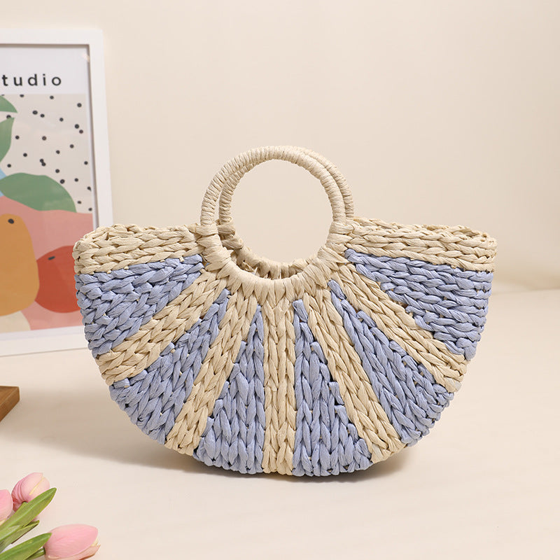 Handbag Made of Handwoven Bast with Base Structure Stornfield