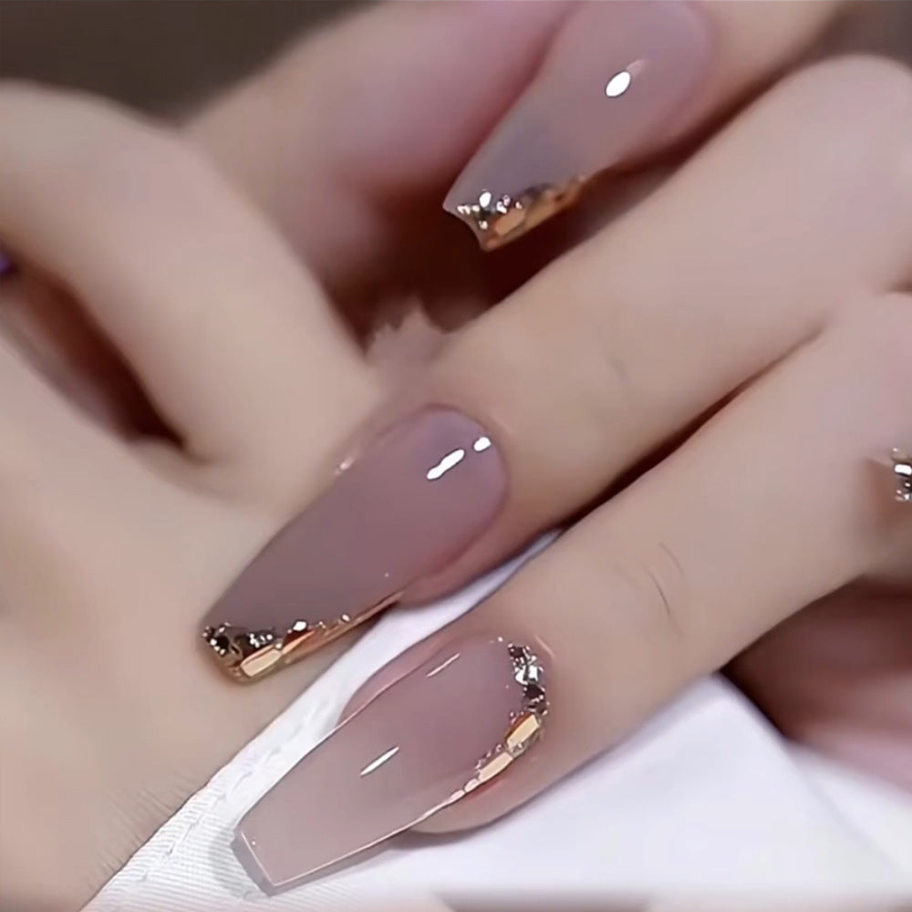 Luxury Gold-Accent Press-On Nails Stornfield