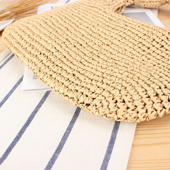 Shoulder bag made of hand-knotted natural material with stylish knot closure Stornfield