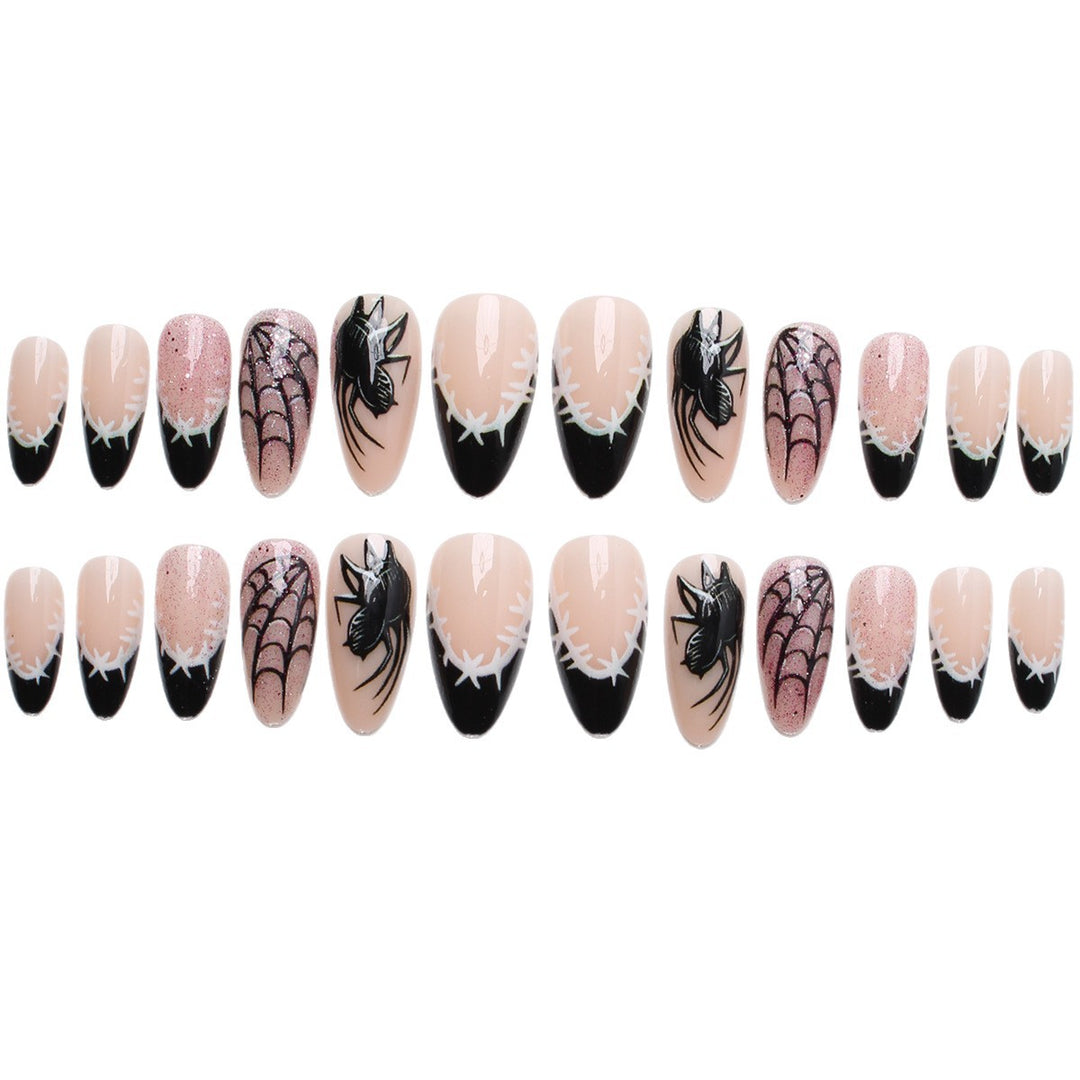 Creative nail art set with spider and web design Stornfield