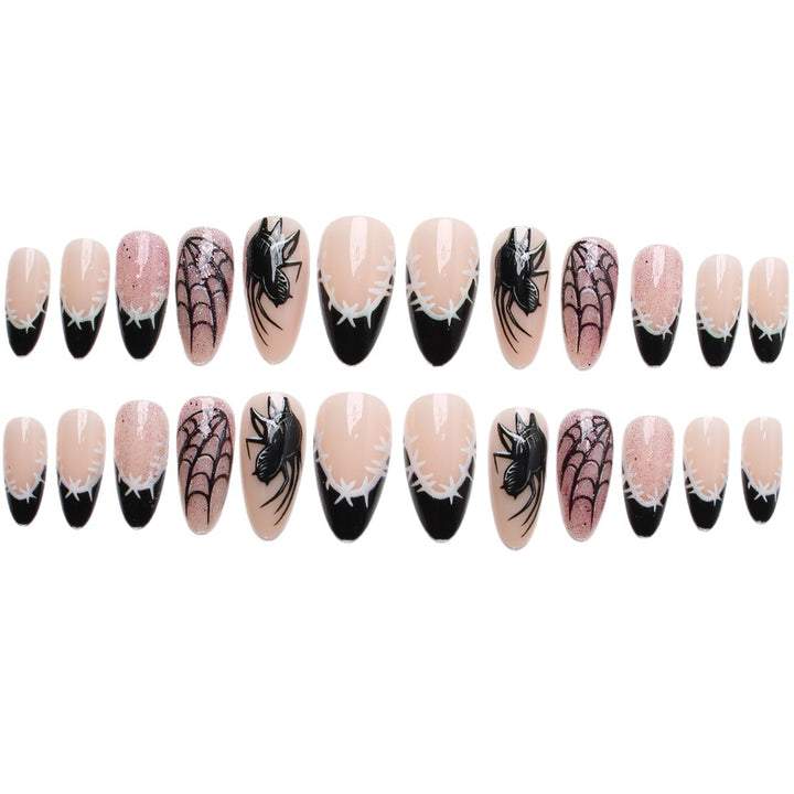 Creative nail art set with spider and web design Stornfield