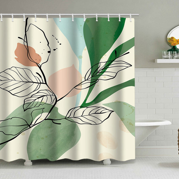 Abstract Botanical Print Shower Curtain Stornfield