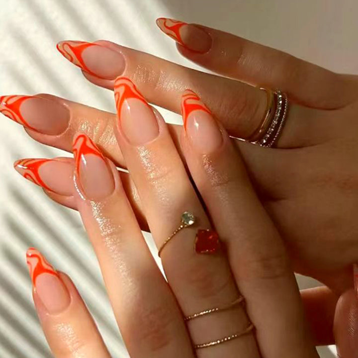 Artistic stiletto nails with marbled design Stornfield