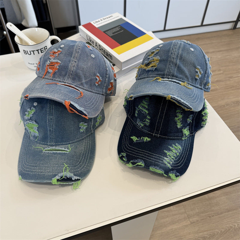 Women's Distressed Denim Baseball Cap Stornfield