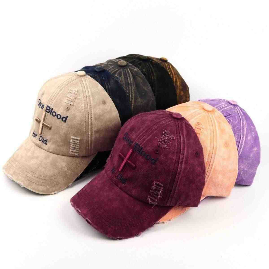Women's Distressed Graphic Baseball Cap with Inspirational Message Stornfield