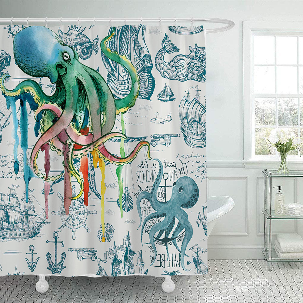 Coastal Pattern Shower Curtain Stornfield
