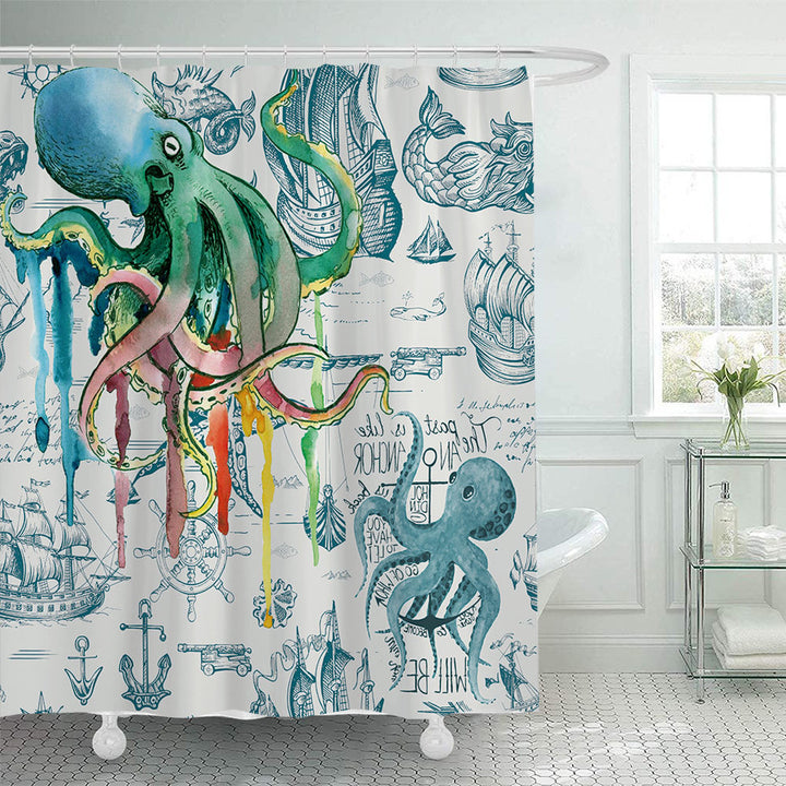 Coastal Pattern Shower Curtain Stornfield