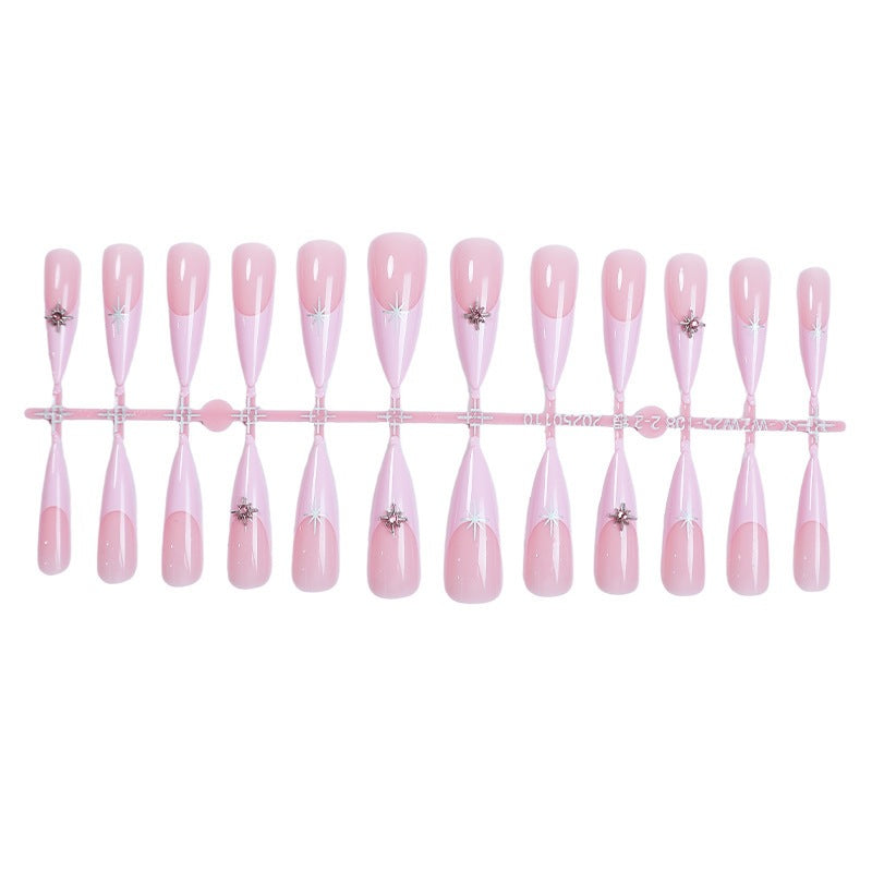 Artificial nail set with elegant glitter and floral design Stornfield