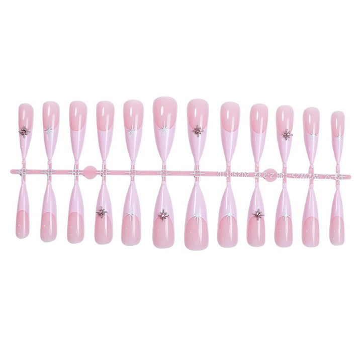 Artificial nail set with elegant glitter and floral design Stornfield