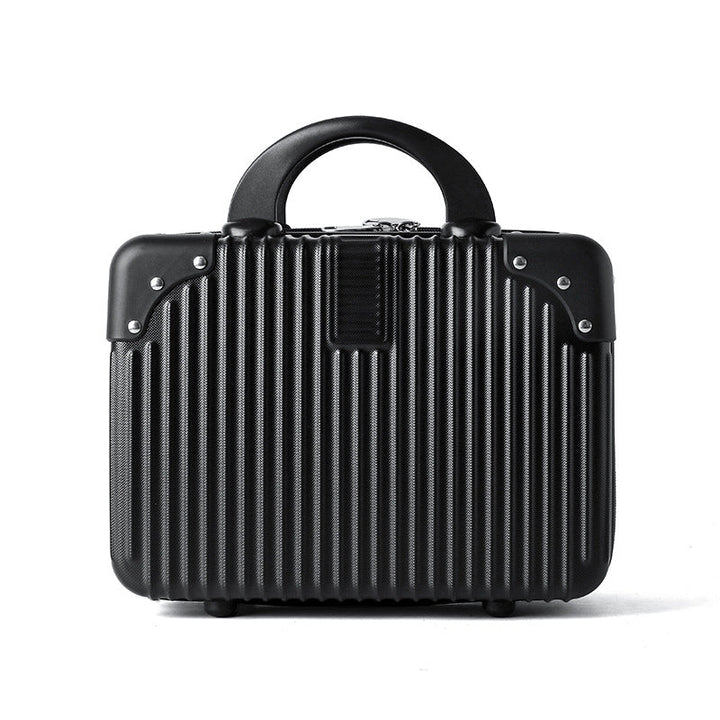 hard-shell travel cosmetic case with double-zip closure top handle and protective feet Stornfield