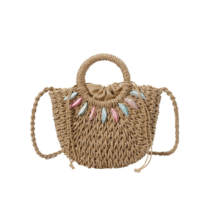 Fashionable straw bag with pearl embellishments Stornfield