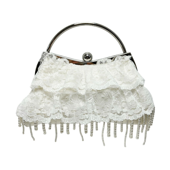 Ruffled Lace Evening Clutch