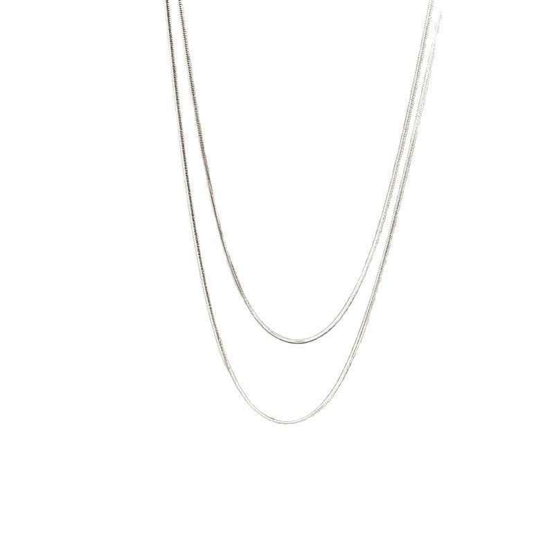 Layered Sleek Silver Chain Necklace Stornfield