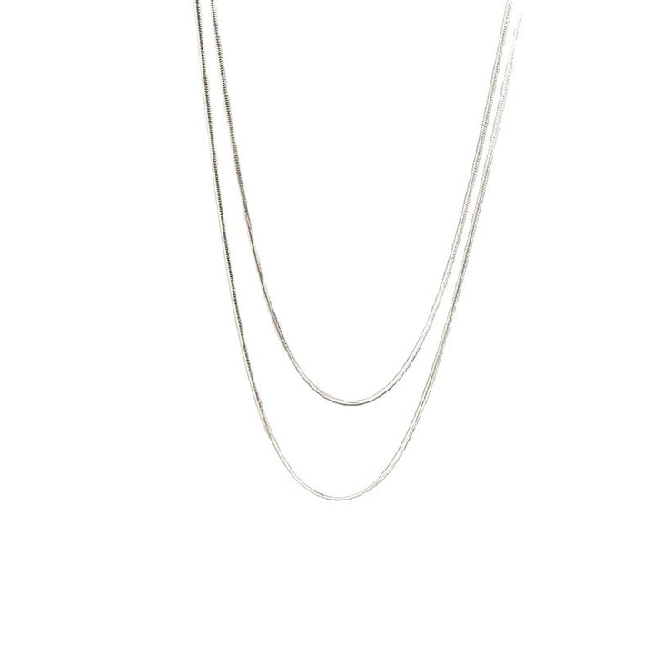 Layered Sleek Silver Chain Necklace Stornfield