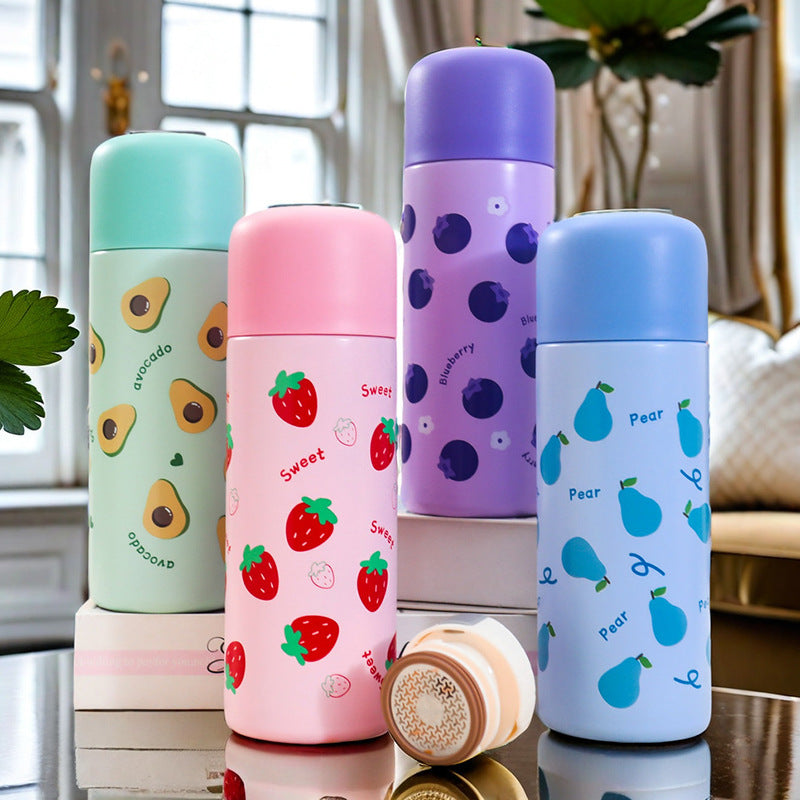 Women's Insulated Water Bottle with Fruity Design and Ergonomic Carry Handle Stornfield