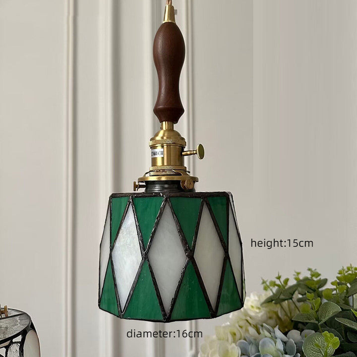 Adjustable Vintage Glass Pendant Light