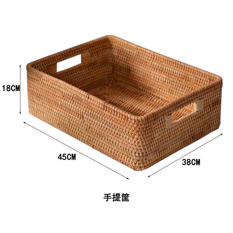 Women rectangular storage basket made of natural material Stornfield