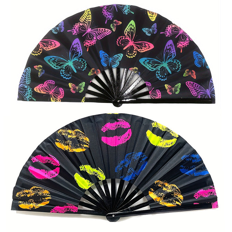 Ladies Fan with Colorful Motif Stornfield