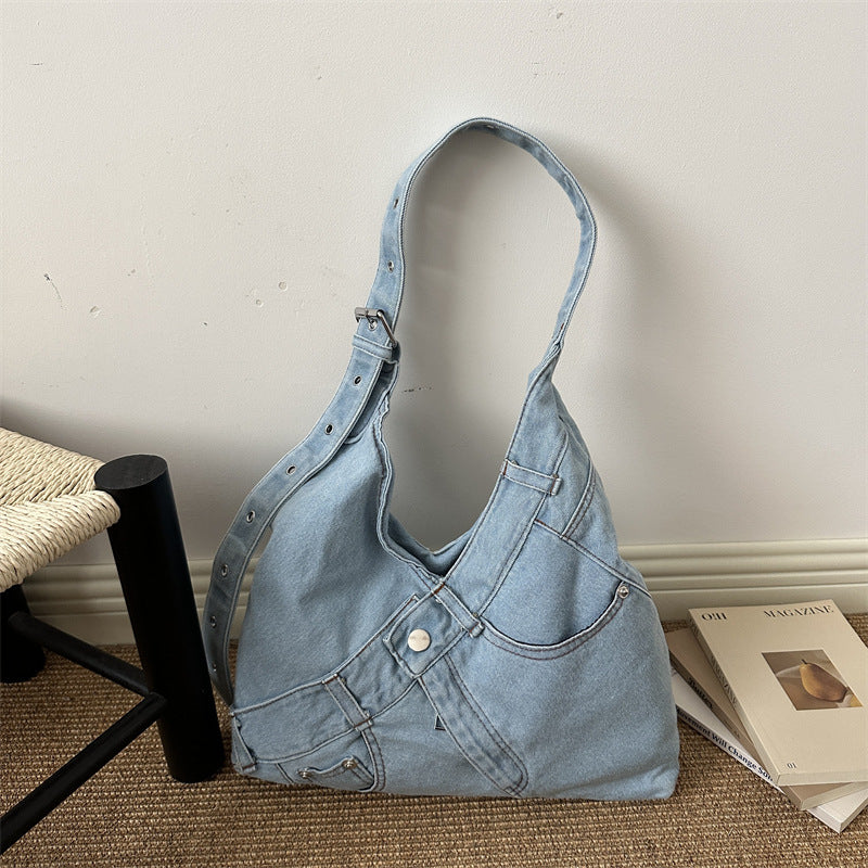 Stylish Denim Slouchy Tote Bag