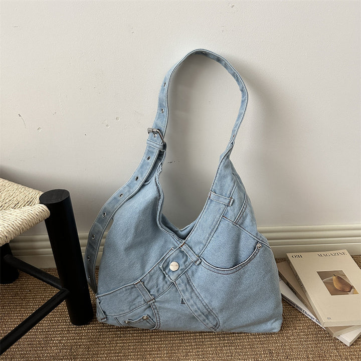 Stylish Denim Slouchy Tote Bag