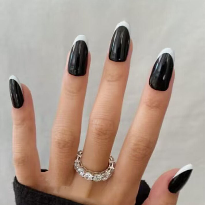 Elegant French Tip Press-On Nail Set Stornfield