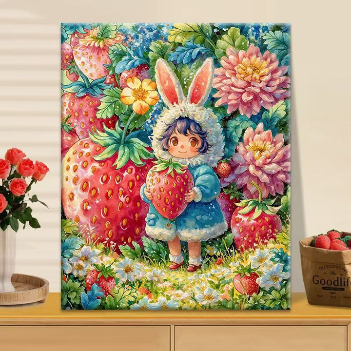 Whimsical Strawberry Garden Canvas Art Stornfield