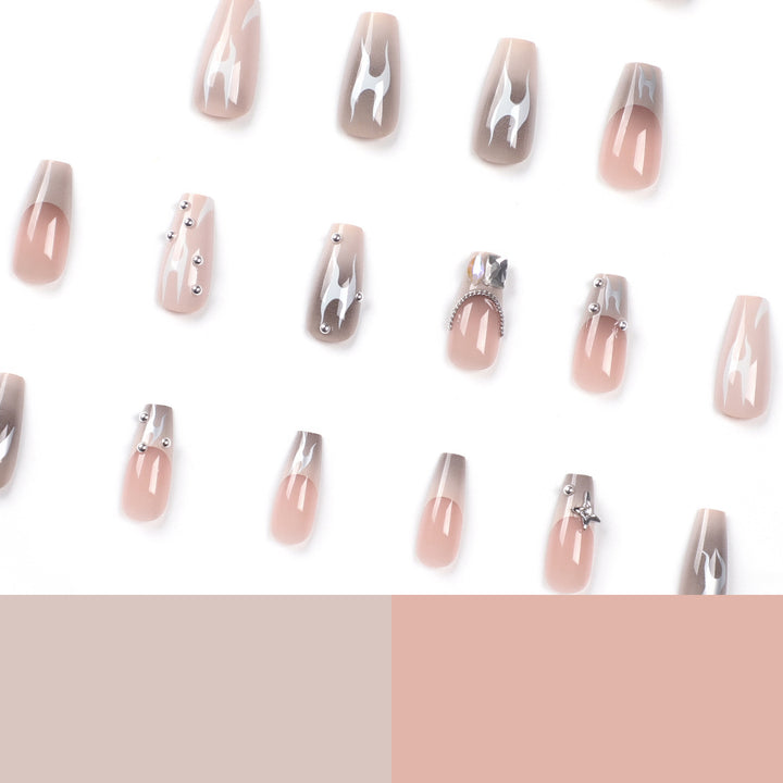 Artful nail extensions with trendy shine and design Stornfield