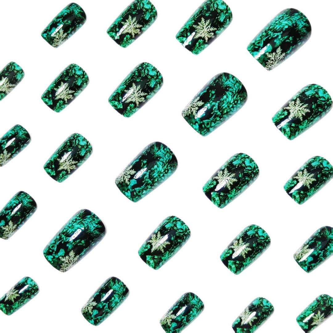 Creative artificial nails with a winter snowflake design Stornfield
