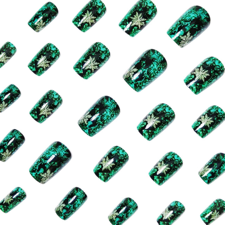 Creative artificial nails with a winter snowflake design Stornfield
