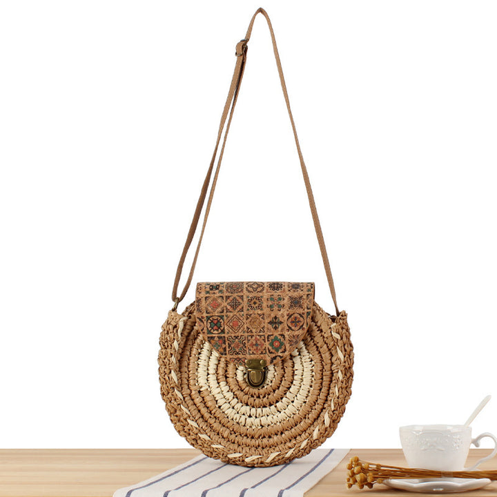 Round Bast Shoulder Bag with Unique Flap Closure Stornfield