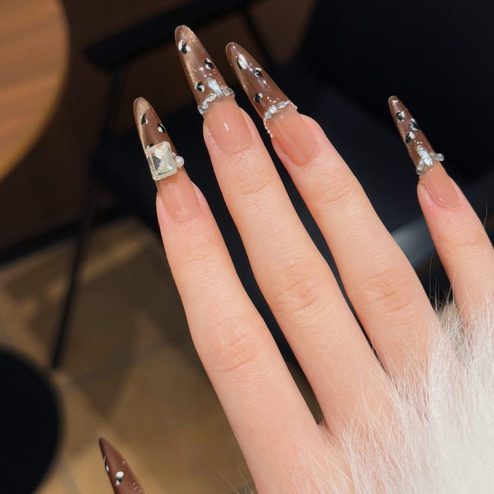 Decorative Stiletto Press-On Nail Extensions Stornfield