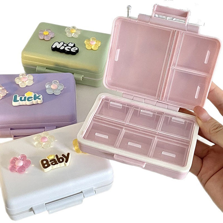Practical storage box with colorful flower appliqués Stornfield
