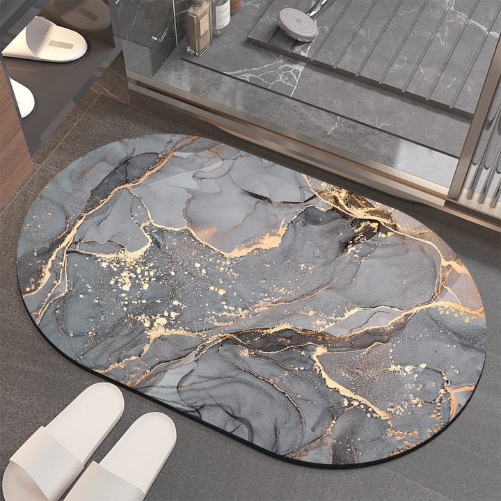 Luxurious Abstract Marble Bath Mat Stornfield