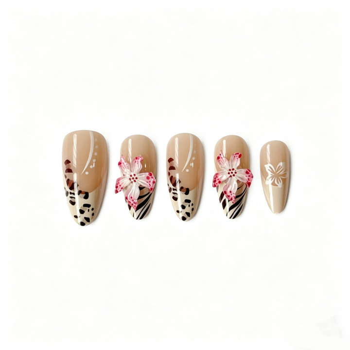 Artistic Heart-Embellished Press-On Nails Stornfield
