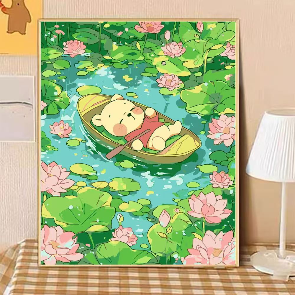 Playful Bear Illustration Canvas Art Stornfield
