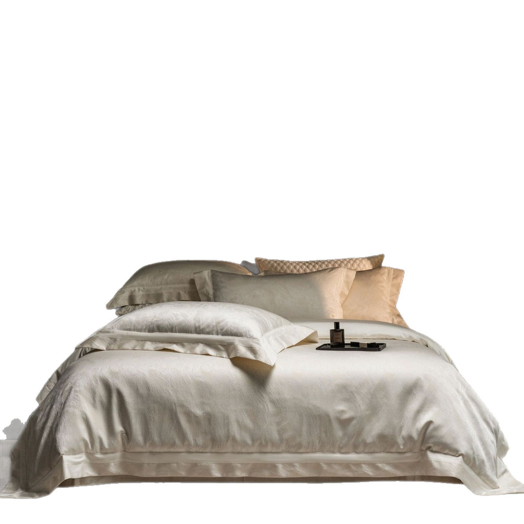 Hotel-Weight Stonewashed Textured Duvet Cover Bedding Ensemble with Oxford Pillowcases