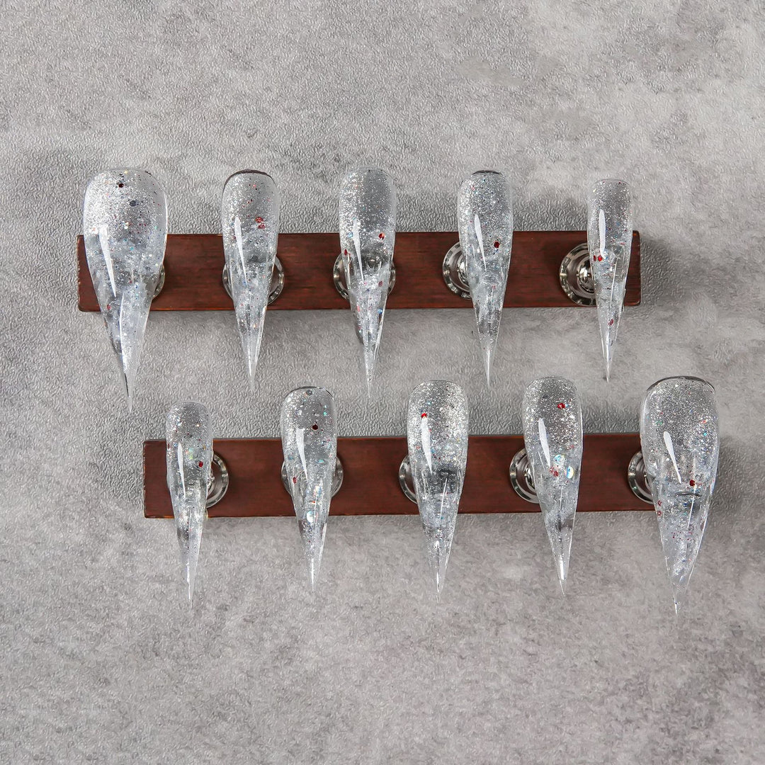 Glamorous Stiletto Press-On Nail Set with Glitter Accents