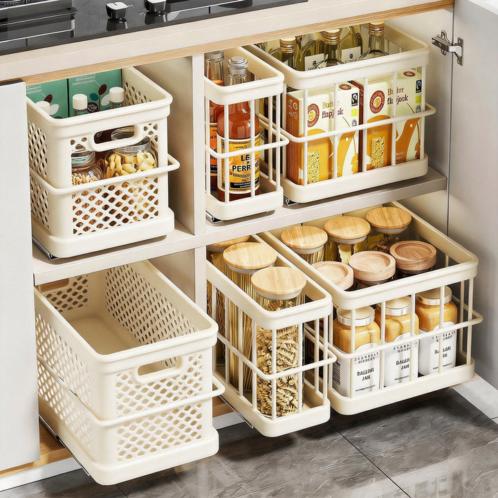 Under-Cabinet Mesh Rolling Storage Basket