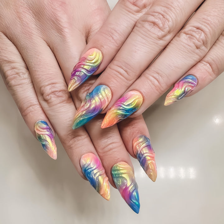 Gradient Color Artificial Nails Stornfield