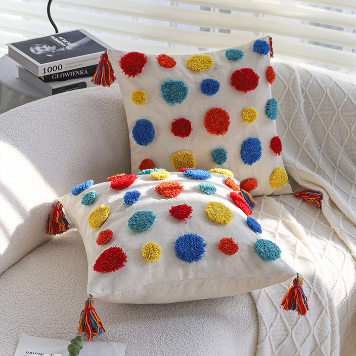Playful and colorful decorative pillow