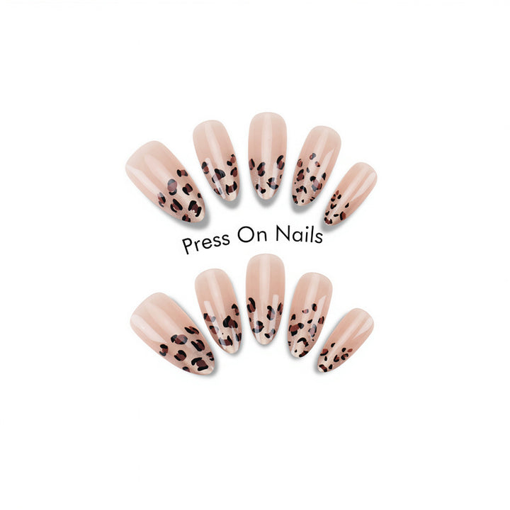 Artistic Leopard-Patterned Press-On Nails Stornfield