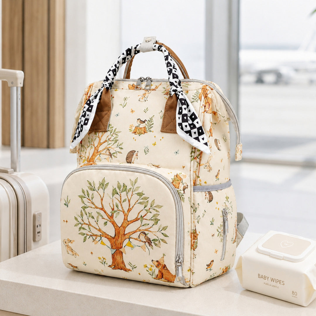Floral Print Multi-Functional Diaper Backpack Stornfield