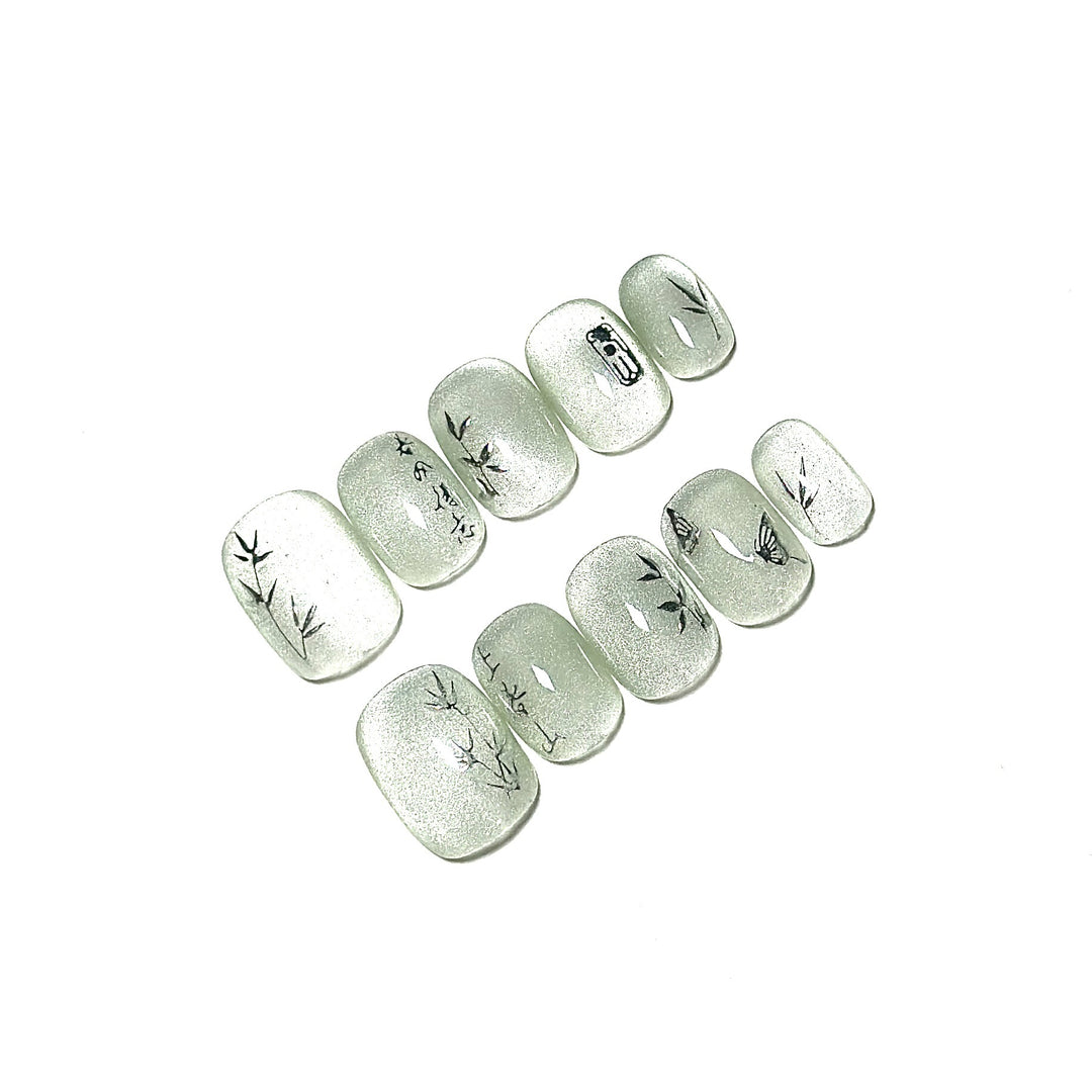 Botanical Press-On Nail Art Set