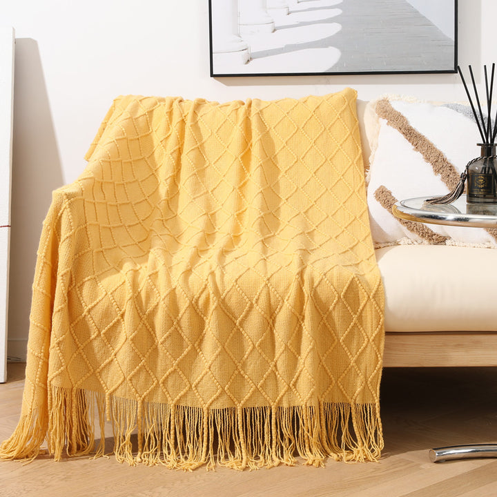 Women’s knitted blanket with textured wave pattern Stornfield