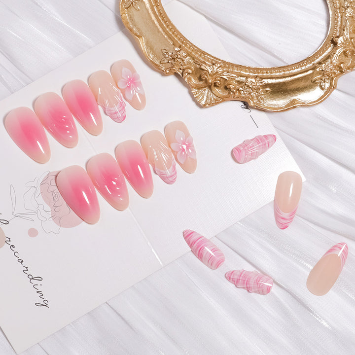 Glamorous Floral Ombre Press-On Nails Stornfield