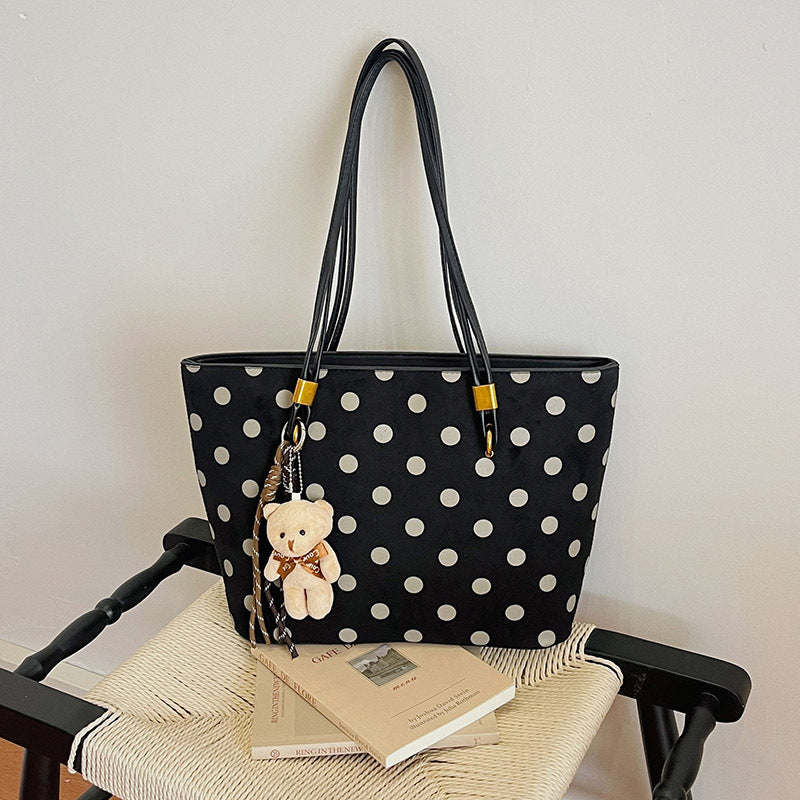 Spacious Polka Dot Tote Bag
