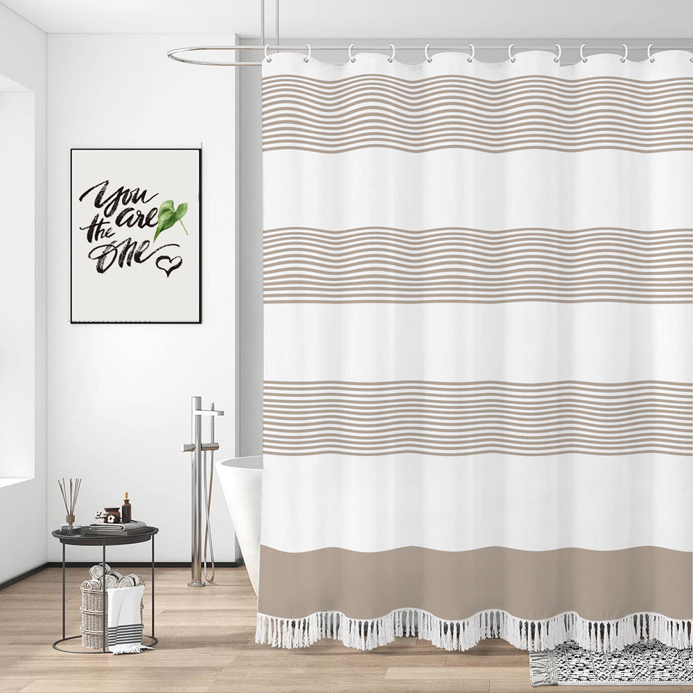 Coastal Wave Pattern Shower Curtain Stornfield
