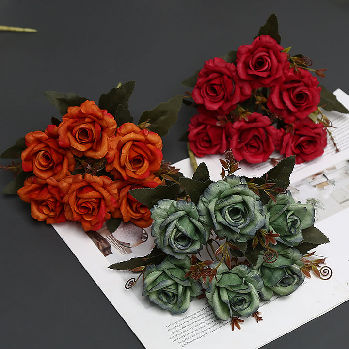 Decorative Faux Rose Bouquet for Indoor Display